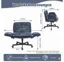 Leawin Bürostuhl ergonomisch mit 5-fach verstellbaren Armlehnen Chenille Blau Bild 3