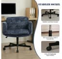 Leawin Bürostuhl ergonomisch mit 5-fach verstellbaren Armlehnen Chenille Blau Bild 5