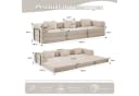 Leawin 3-Sitzer Sofa mit Bettfunktion Chenille Beige Bild 1