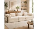 Leawin 3-Sitzer Sofa mit Bettfunktion Chenille Beige Bild 2