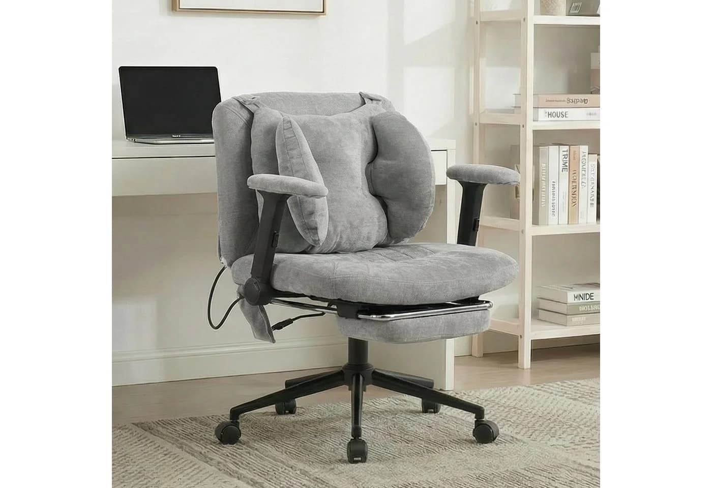 Leawin Ergonomischer Bürostuhl Grau mit Air-Lordosenstütze - Bild 2