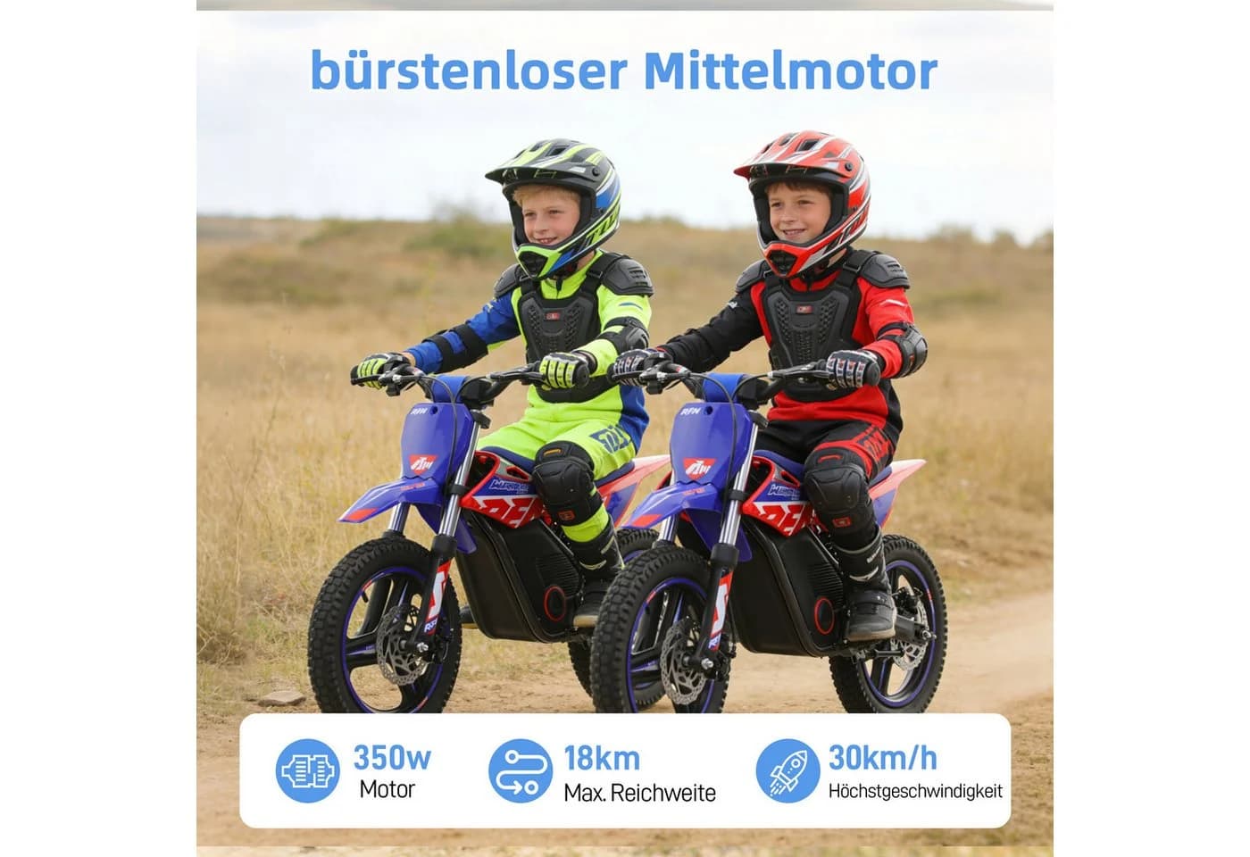 Vankel Elektro-Kindermotorrad SX-E350 Schwarz/Rot 350W - Bild 4