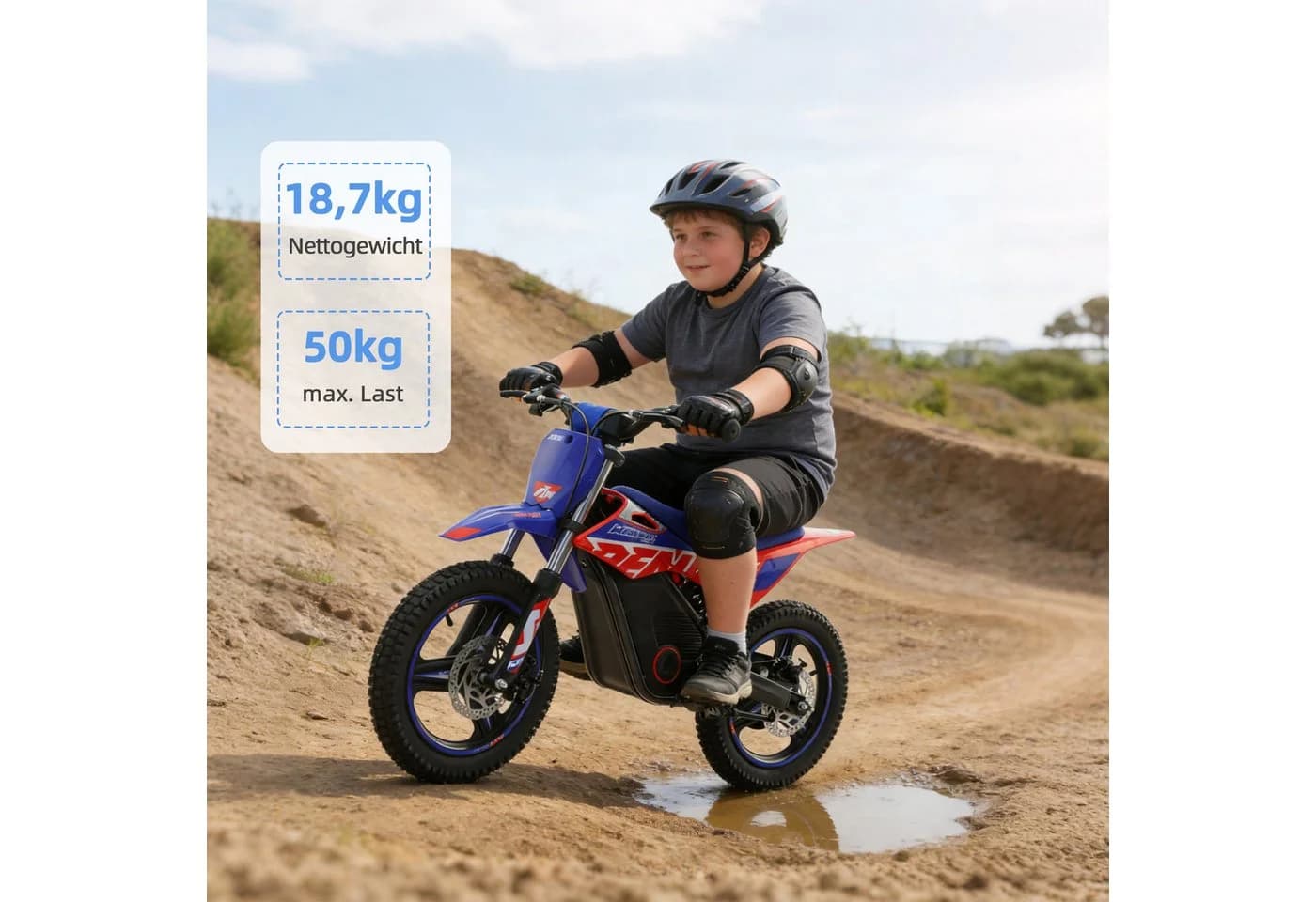 Vankel Elektro-Kindermotorrad SX-E350 Schwarz/Rot 350W - Bild 5
