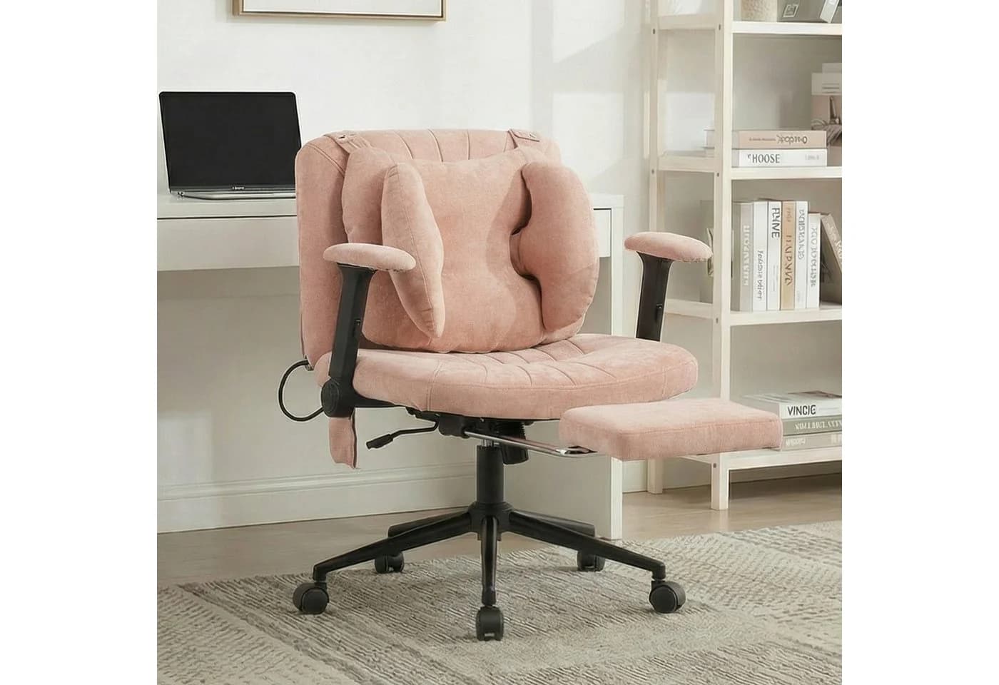Leawin Bürostuhl Rosa mit Air-Lordosenstütze und breitem Sitz - Bild 2