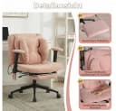 Leawin Bürostuhl Rosa mit Air-Lordosenstütze und breitem Sitz Bild 4