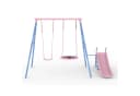 Rolipo Schaukelgestell mit Kinderschaukel, Rutsche & Nestschaukel Blau/Rosa Bild 3