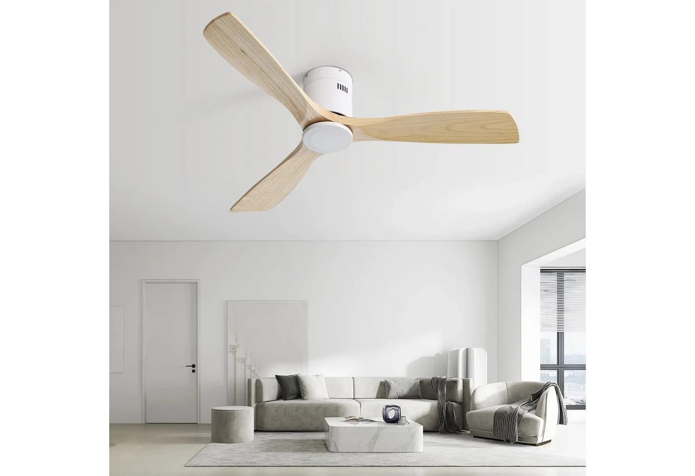 Rolipo Deckenventilator 3 Massivholzflügel Schwarz Modern - Bild 3