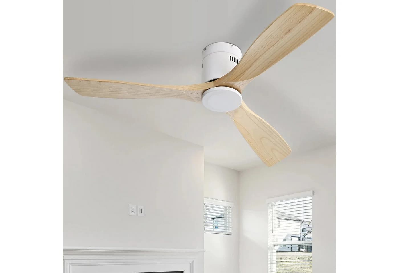 Rolipo Deckenventilator 3 Massivholzflügel Schwarz Modern - Bild 4