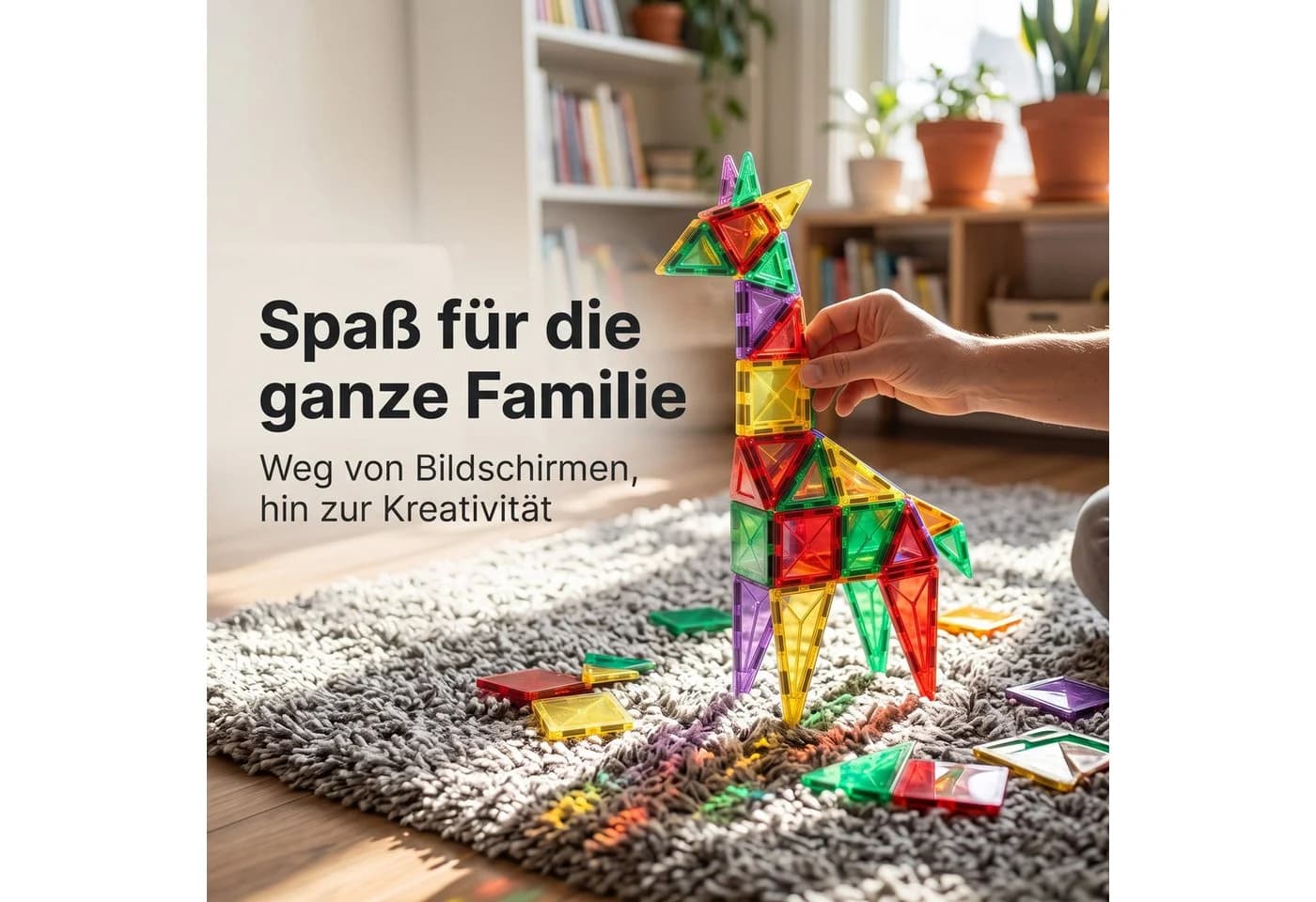 Rolipo Magnetische Bausteine Bunt 100 Stk. für Kinder ab 3 Jahren - Bild 5