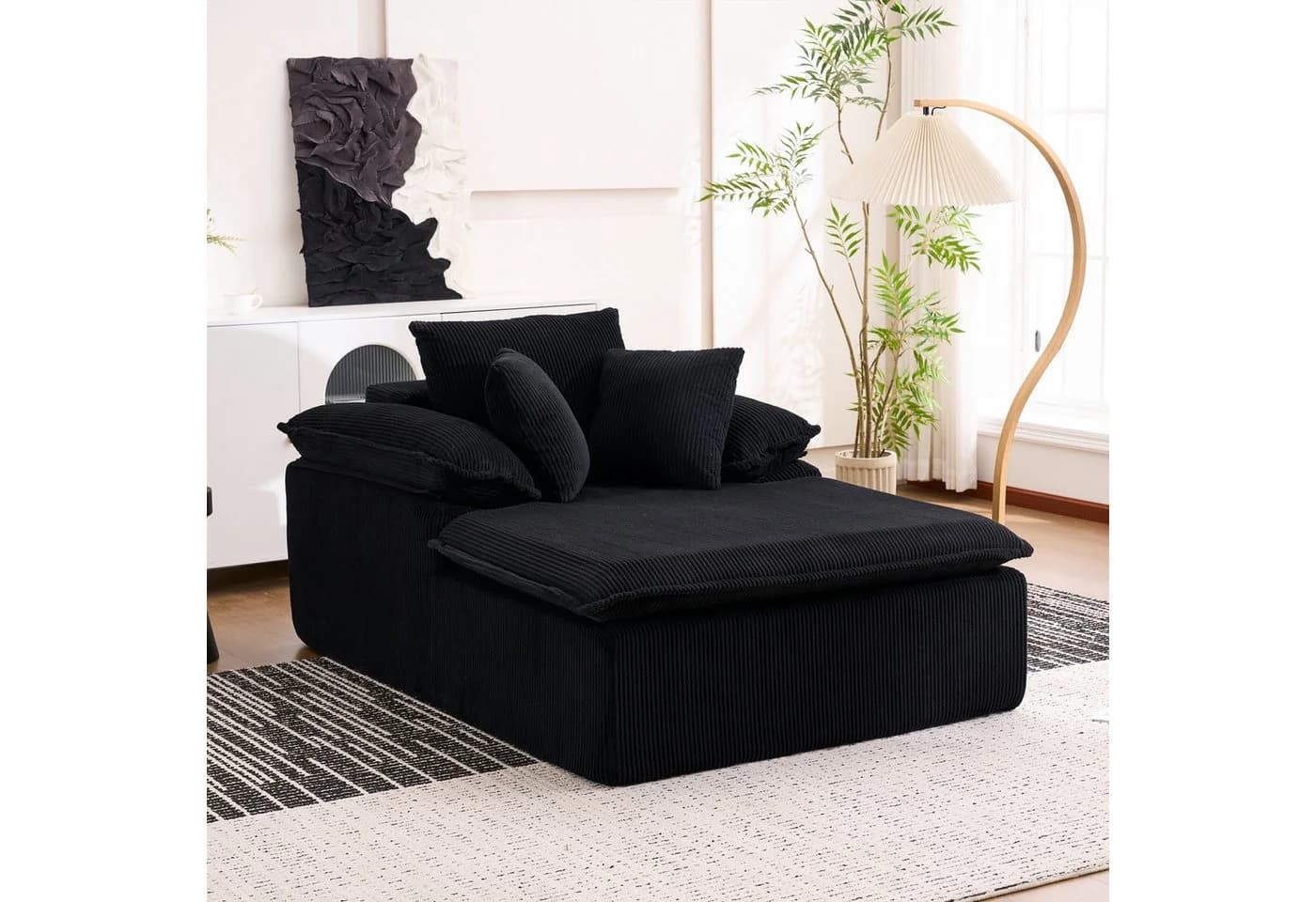ANYSUN Relaxsessel Cord-Schlafsofa Schwarz - Bild 3