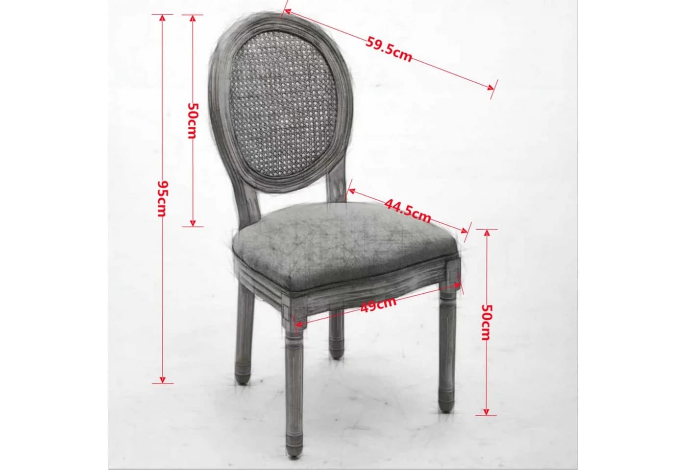ANYSUN Esszimmerstuhl 2er-Set Französischer Landhausstil Eichenholz Rotin - Bild 4