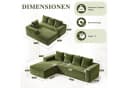 ANYSUN Ecksofa L-Form 4-Sitzer Grün Cordsamt Modern Bild 1