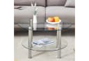 ANYSUN Couchtisch Glas Zweistufig Silber Bild 2