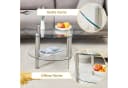 ANYSUN Couchtisch Glas Zweistufig Silber Bild 4