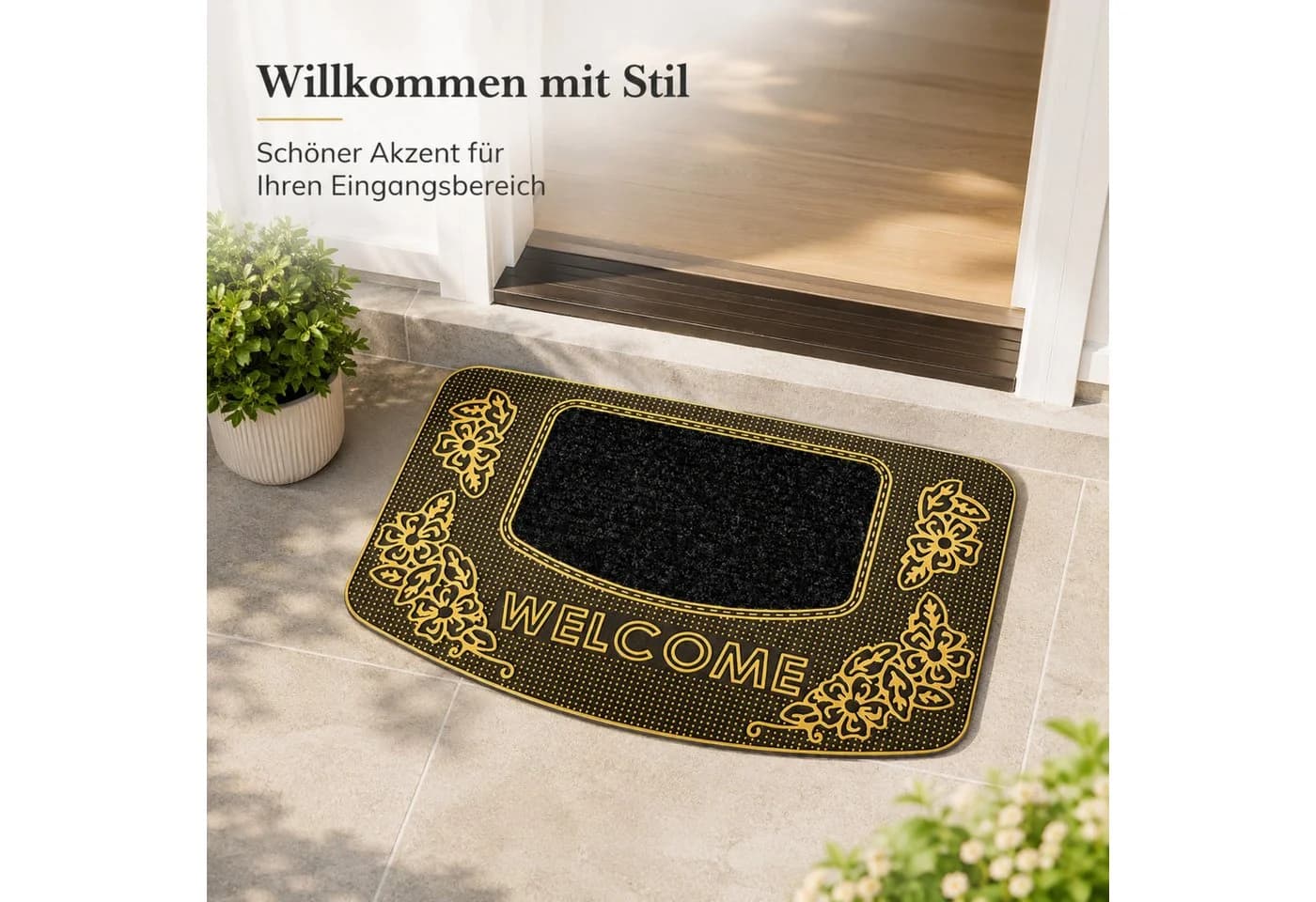 Forrlite Fußmatte 45x70 cm Gold Willkommen - Bild 4