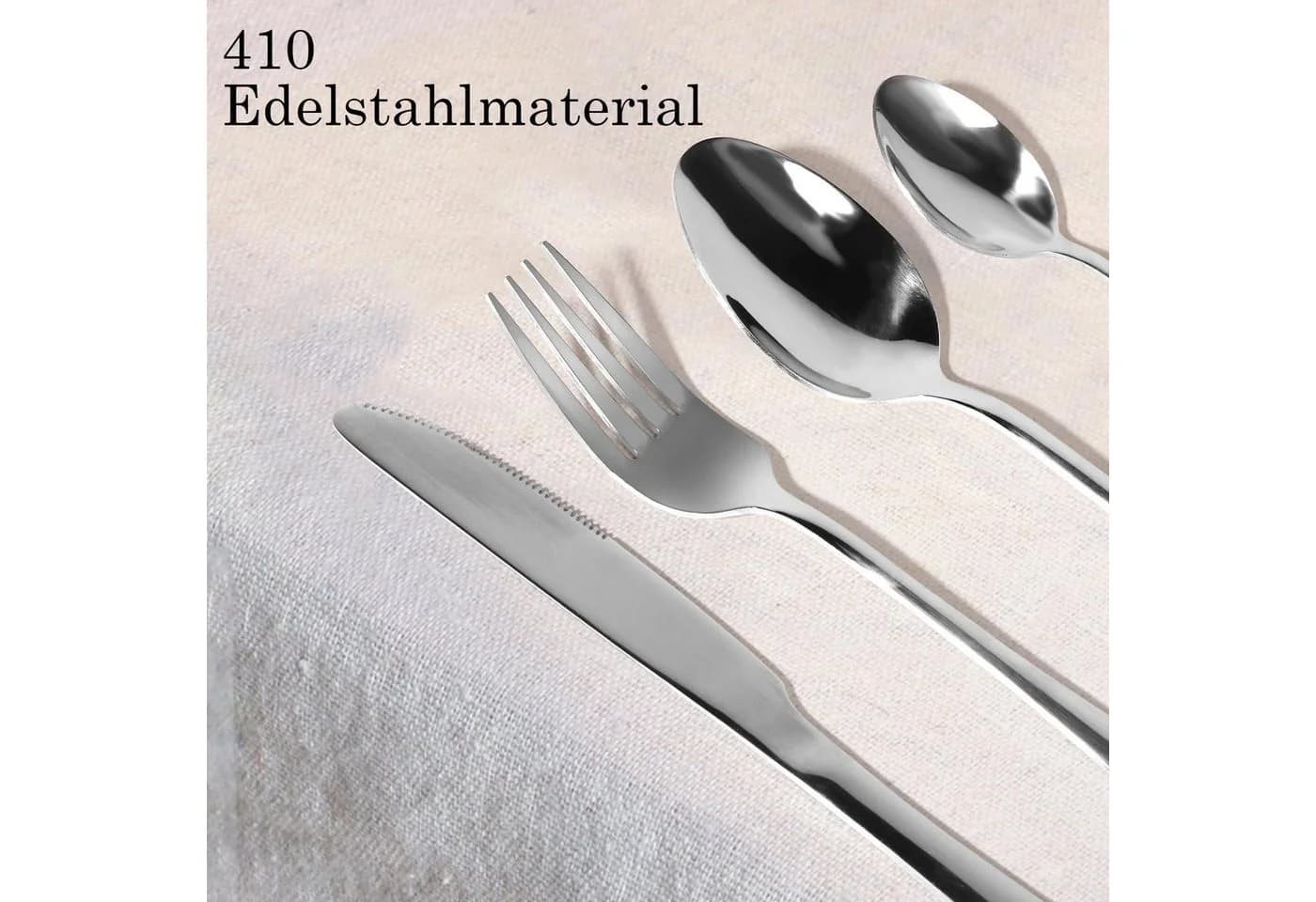 Forrlite Besteck-Set 24-teilig Edelstahl Silber für 6 Personen - Bild 3