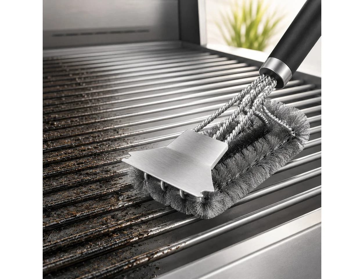 Forrlite Grillbürste Premium Edelstahl 3-in-1 mit Schaber 42 cm - Bild 2