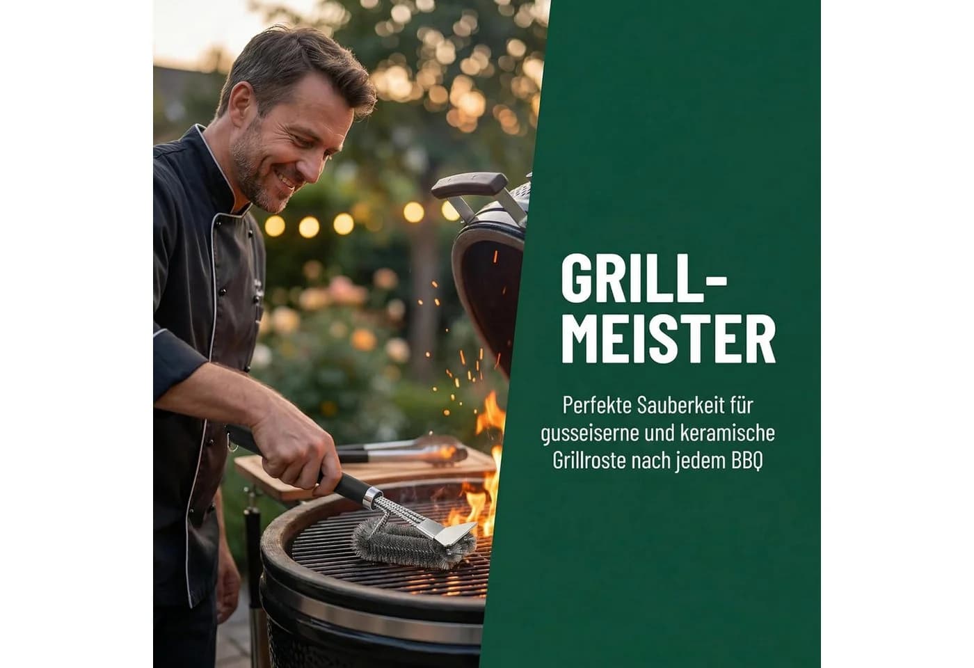 Forrlite Grillbürste Premium Edelstahl 3-in-1 mit Schaber 42 cm - Bild 5