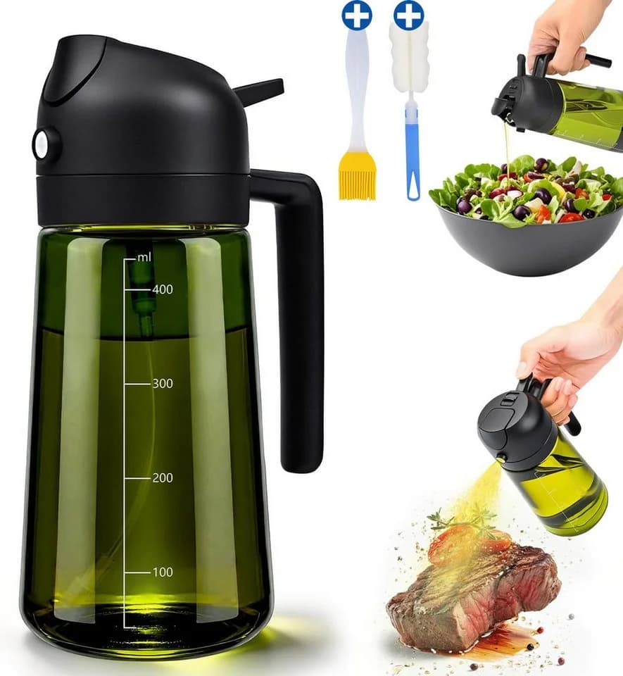 Forrlite Ölspender 2-in-1 Sprühflasche Glas 470ml BPA-frei - Bild 2
