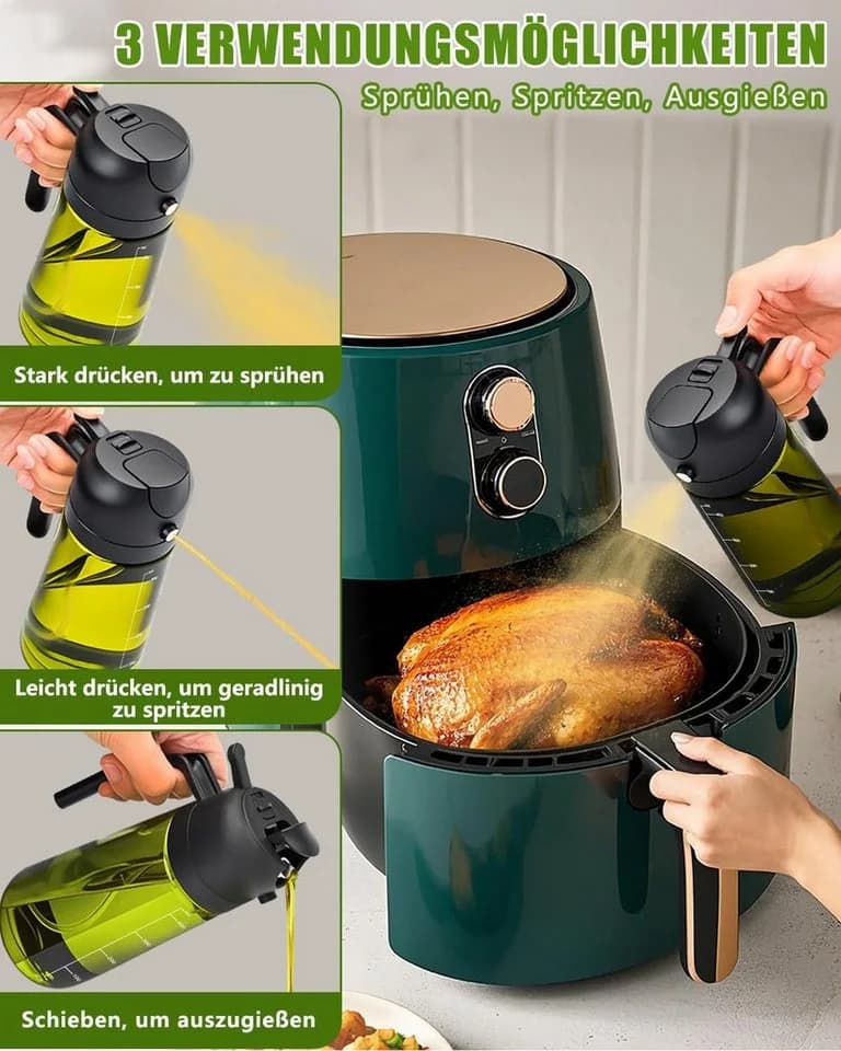 Forrlite Ölspender 2-in-1 Sprühflasche Glas 470ml BPA-frei - Bild 3
