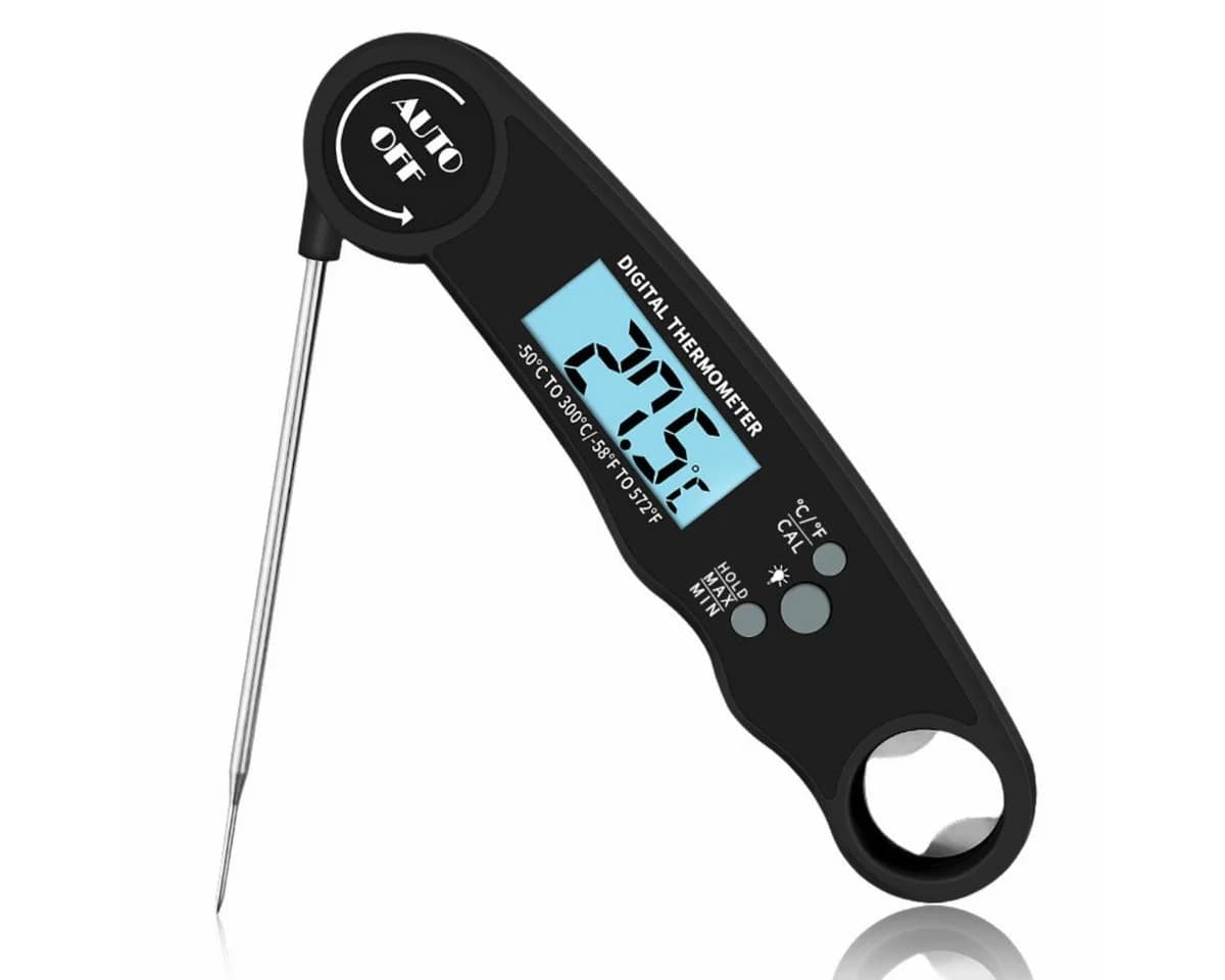 Forrlite Grillthermometer Schwarz LCD Display Edelstahlsonde - Bild 2