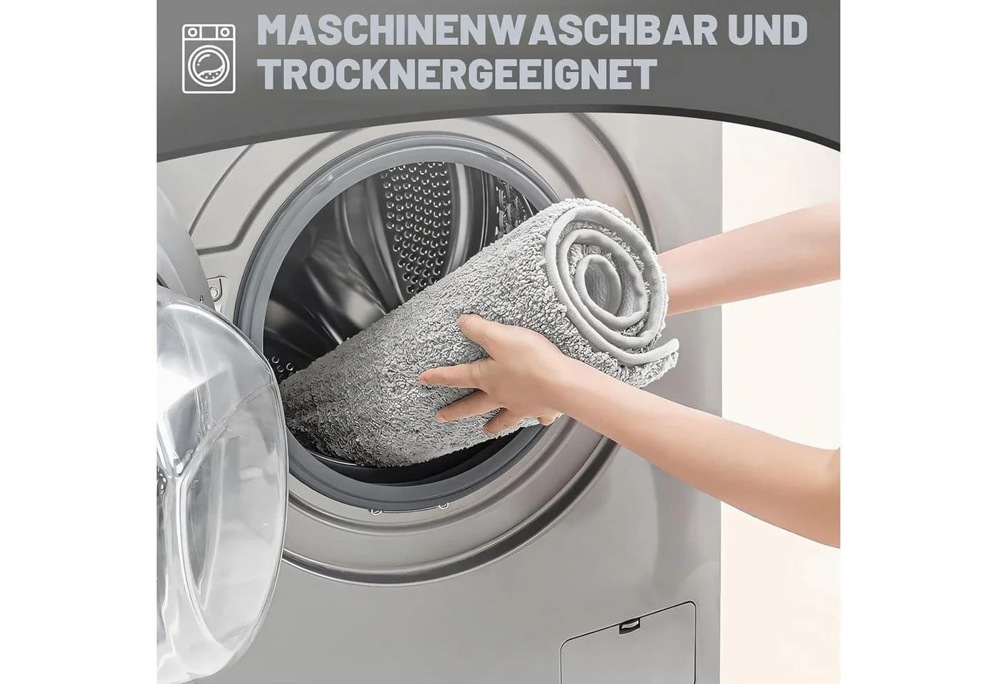 Forrlite Badematte Grau Mikrofaser Rutschfest - Bild 5