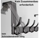 Fyrove Türhaken Türgarderobe 6 Haken Schwarz Ohne Bohren Bild 1