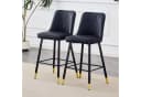 ANYSUN Barhocker 2er-Set Schwarz Silber Kunstleder Bild 2