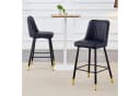 ANYSUN Barhocker 2er-Set Schwarz Silber Kunstleder Bild 3