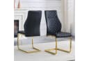 ANYSUN Esszimmerstuhl 2er-Set Schwarz/Gold Metallrahmen Kunstleder Bild 2