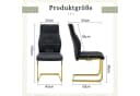ANYSUN Esszimmerstuhl 2er-Set Schwarz/Gold Metallrahmen Kunstleder Bild 3