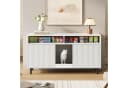ANYSUN Katzenkloschrank Weiß mit Sandfangmatte und Stauraum Bild 2