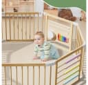 Meulbaty Laufstall Baby Laufgitter Holz 160x160x61cm Bild 1