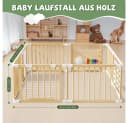 Meulbaty Laufstall Baby Laufgitter Holz 160x160x61cm Bild 3
