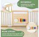 Meulbaty Laufstall Baby Laufgitter Holz 160x160x61cm Bild 4