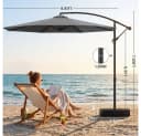 Meulbaty Ampelschirm 300 cm Grau mit Standfuß Bild 3