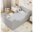 Meulbaty Kinderbett 140x70 cm Grau Wolkenform Samt Bild 2