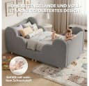 Meulbaty Kinderbett 140x70 cm Grau Wolkenform Samt Bild 4