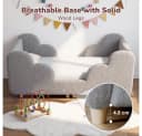 Meulbaty Kinderbett 140x70 cm Grau Wolkenform Samt Bild 5