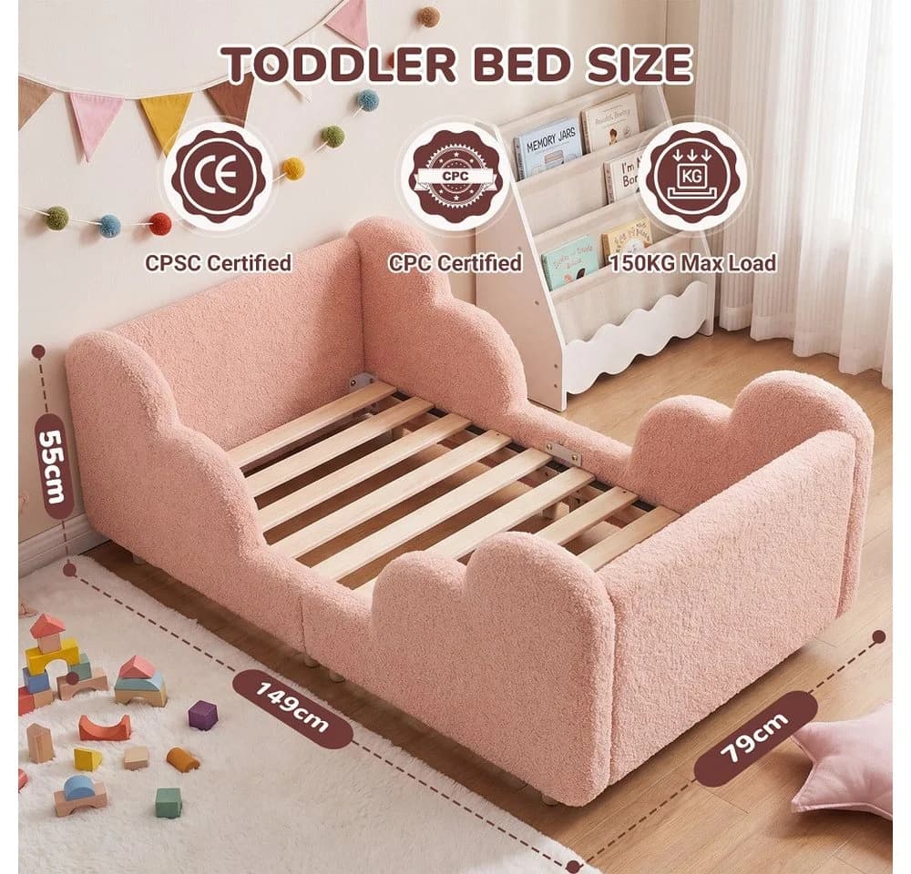 Meulbaty Kinderbett Rosa Wolkenform Bodenbett - Bild 3