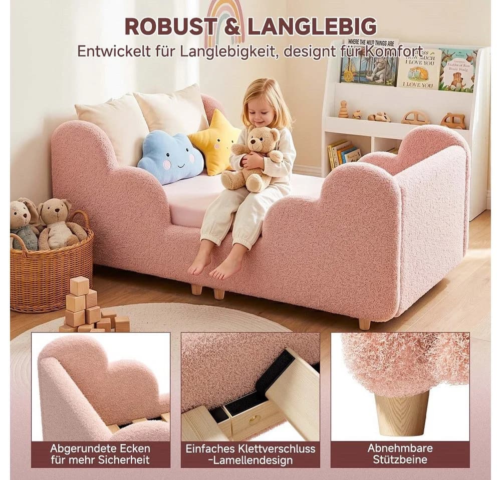 Meulbaty Kinderbett Rosa Wolkenform Bodenbett - Bild 4