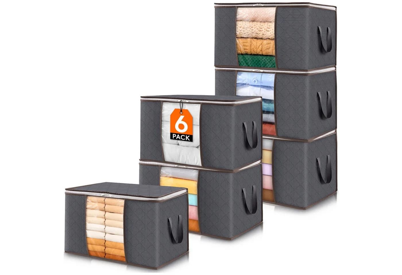Lifewit Aufbewahrungsboxen 6 St. Grau 60 l - Bild 2