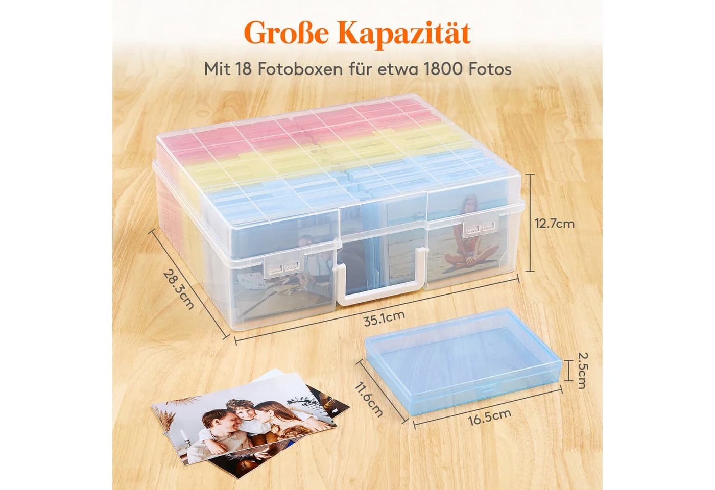 Lifewit Fotobox Fotoaufbewahrungsbox 18 Fotohalter Kunststoff
