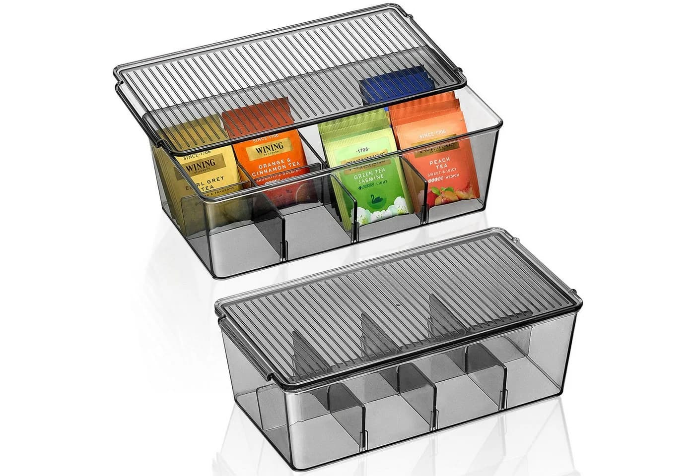 Lifewit Teebox 2er Set Stapelbar Transparent Schwarz - Bild 2