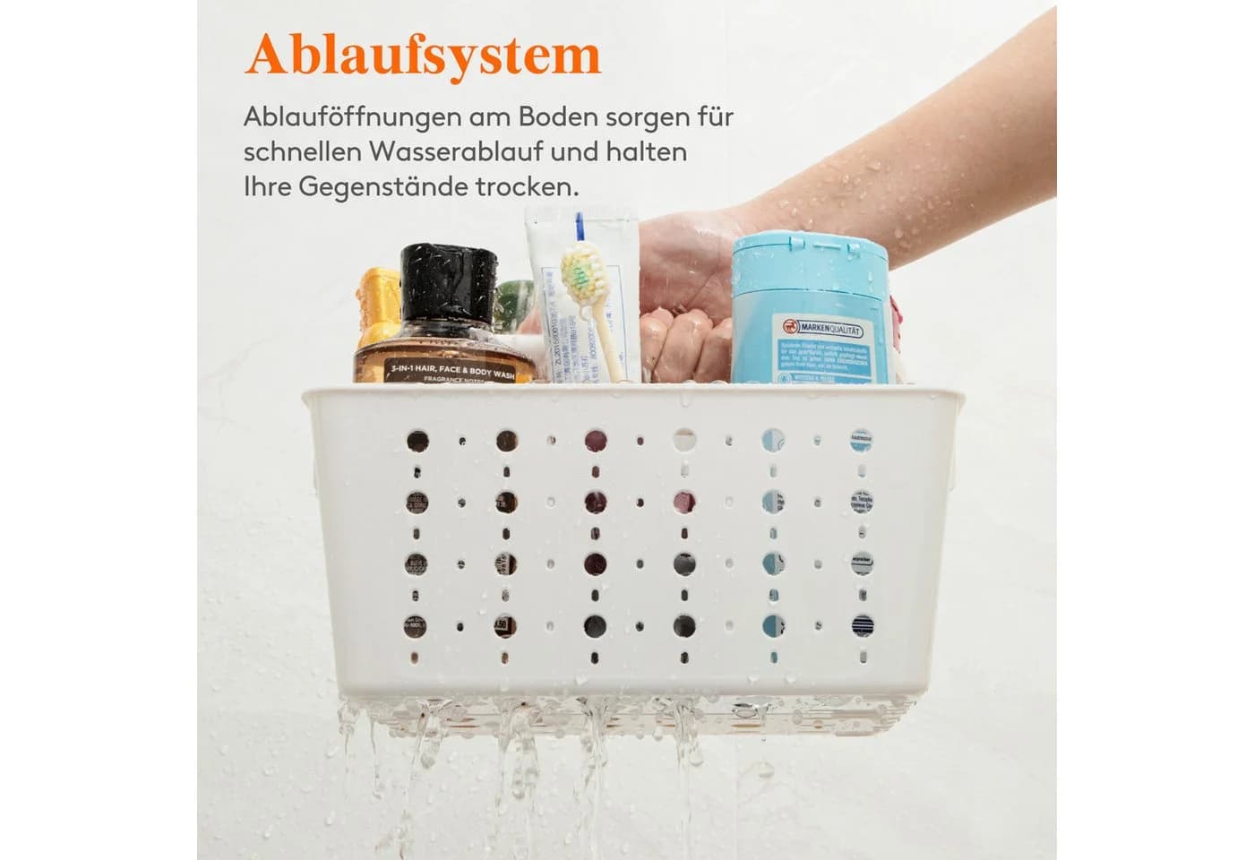 Lifewit Badorganizer Kunststoffkorb mit Griffen, tragbarer Duschkorb - Bild 4