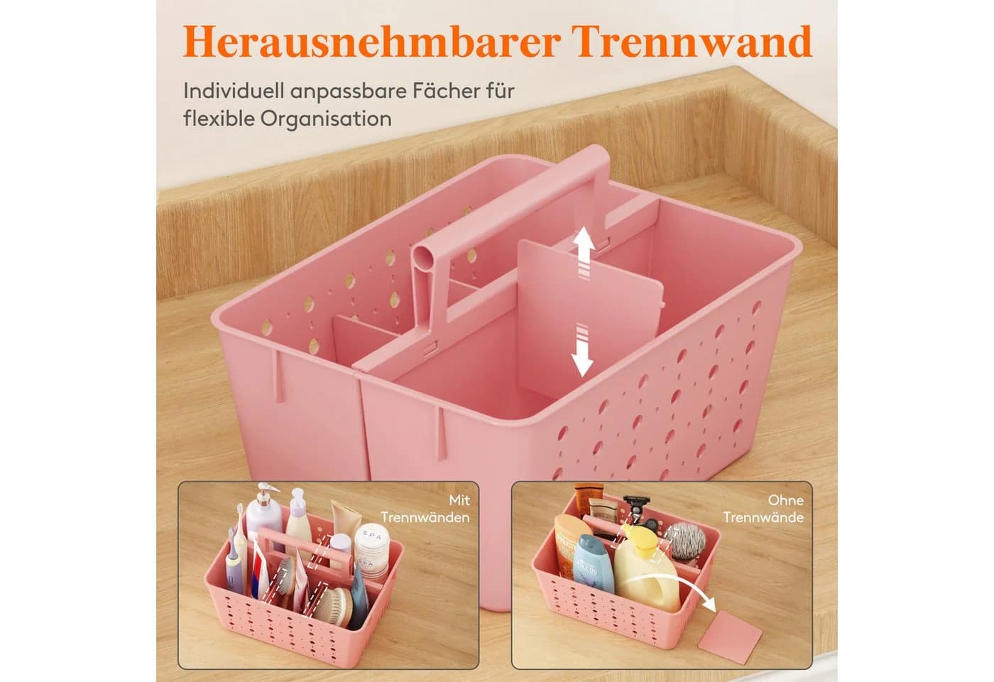 Lifewit Badorganizer Kunststoff Rosa - Bild 1
