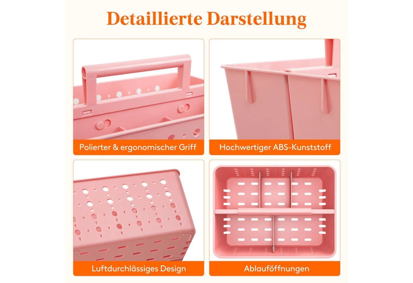 Lifewit Badorganizer Kunststoff Rosa - Bild 3
