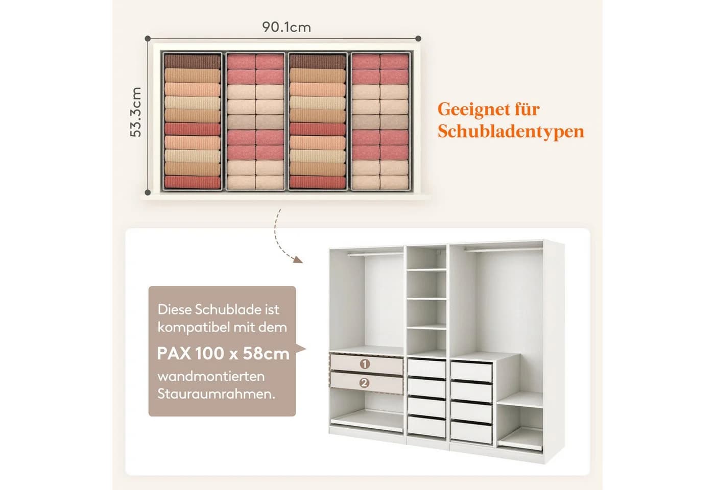 Lifewit Aufbewahrungsdose Schubladen Organizer 8 St