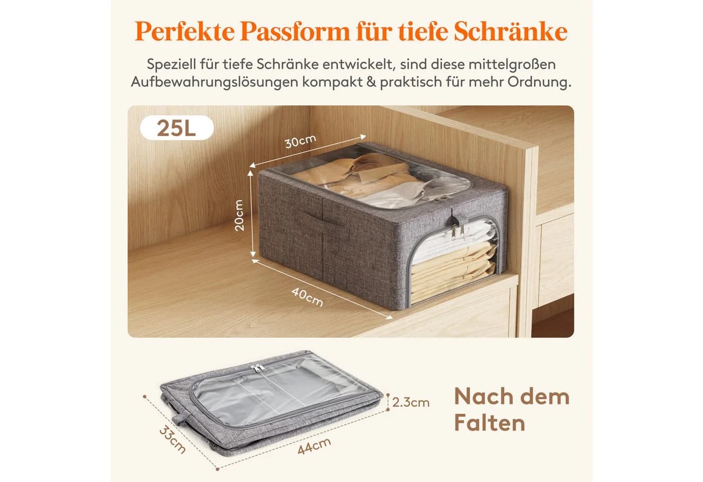 Lifewit Aufbewahrungsboxen Set 4 St. mit Klarsichtfenster & Griffe