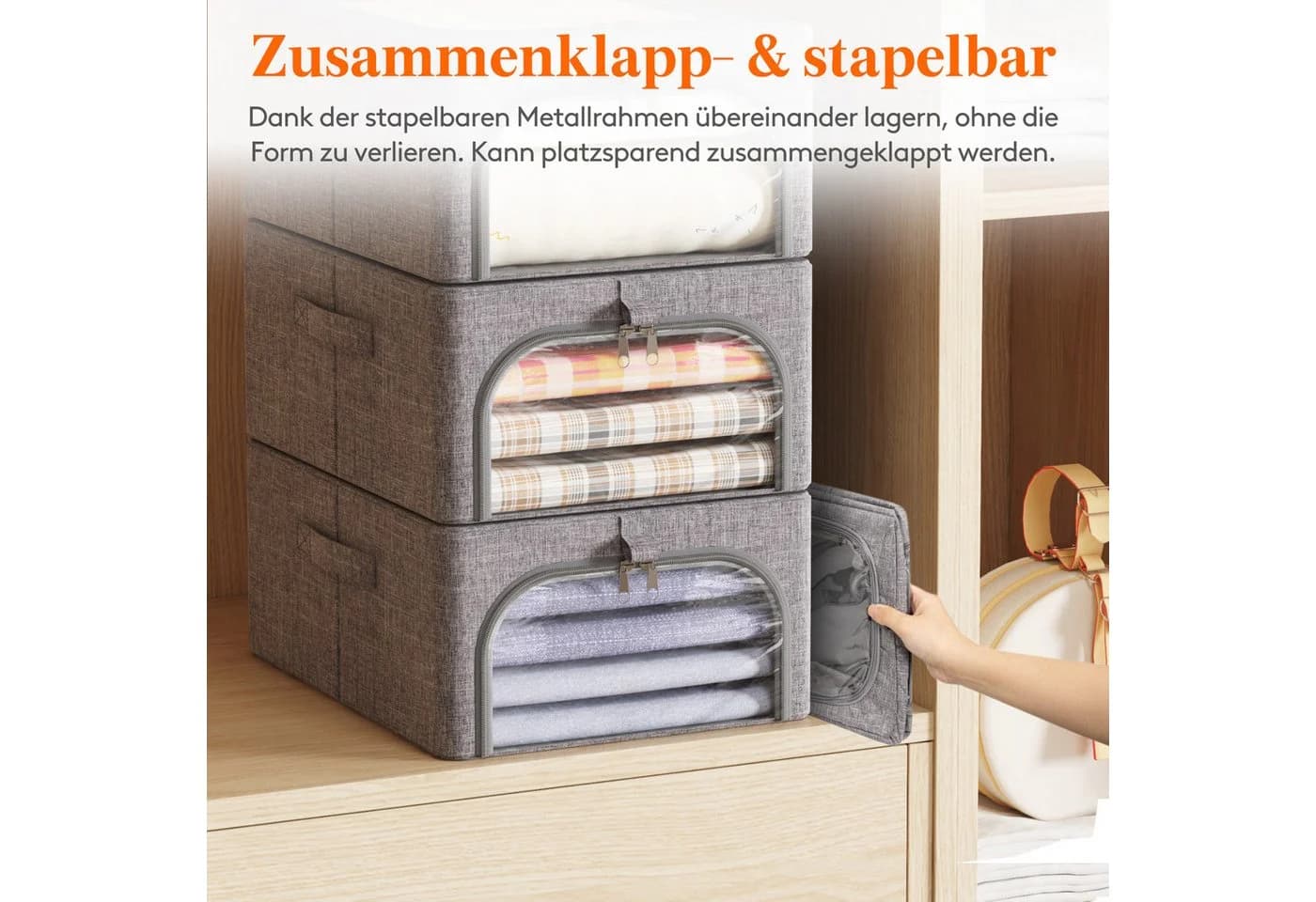 Lifewit Aufbewahrungsboxen Set 4 St. mit Klarsichtfenster & Griffe - Bild 5